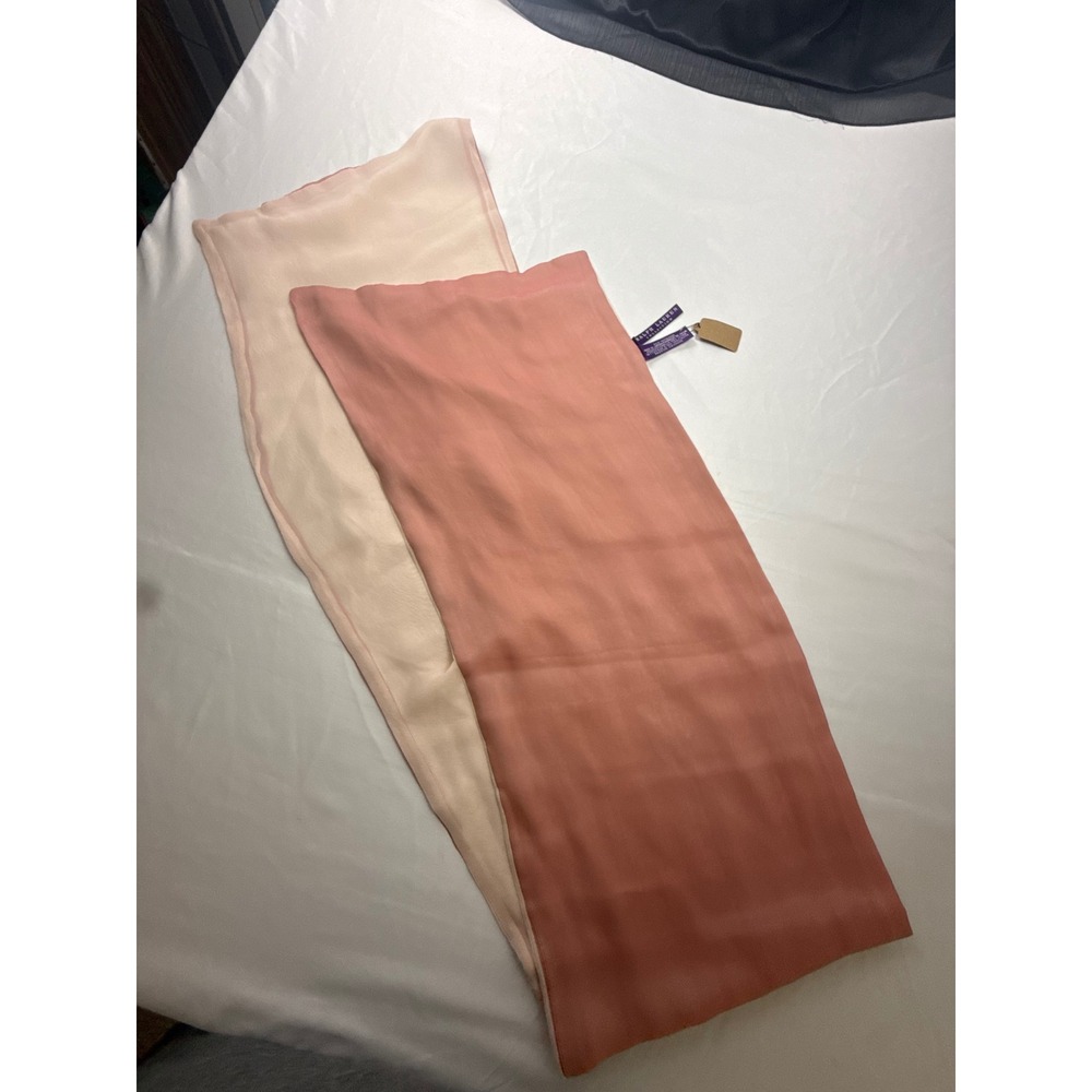 Ralph Lauren Collection Purple Label Silk Scarf Pink Cream Made in Japan - Picture 6 of 14